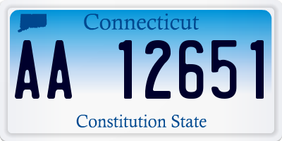 CT license plate AA12651