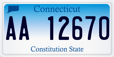 CT license plate AA12670