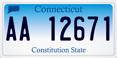 CT license plate AA12671