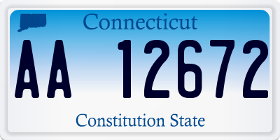 CT license plate AA12672