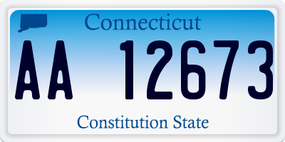 CT license plate AA12673