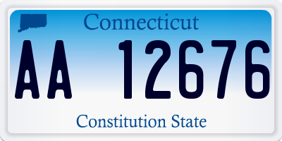 CT license plate AA12676