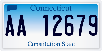 CT license plate AA12679