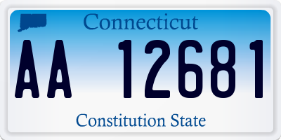 CT license plate AA12681