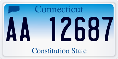 CT license plate AA12687