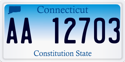 CT license plate AA12703