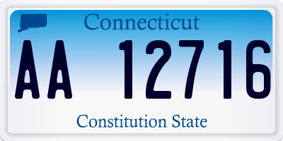 CT license plate AA12716