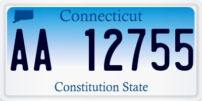 CT license plate AA12755