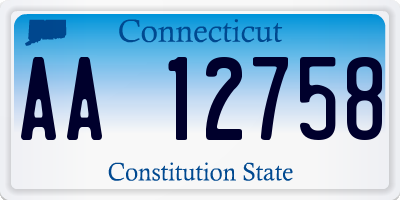 CT license plate AA12758