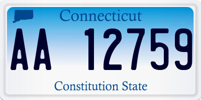 CT license plate AA12759