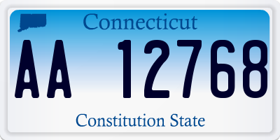 CT license plate AA12768