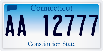 CT license plate AA12777