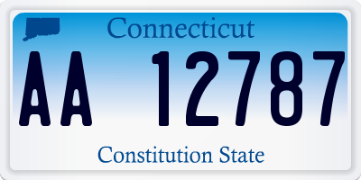 CT license plate AA12787