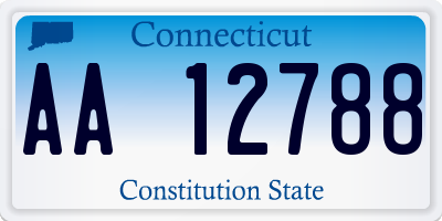 CT license plate AA12788