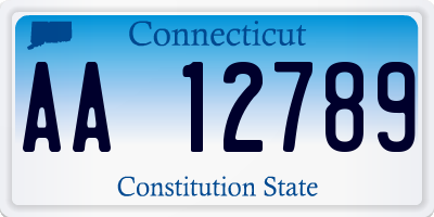 CT license plate AA12789