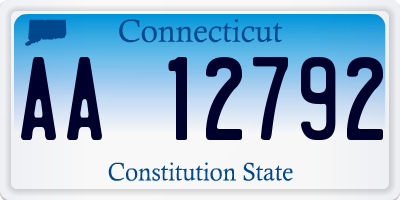 CT license plate AA12792