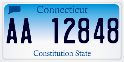 CT license plate AA12848