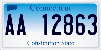 CT license plate AA12863