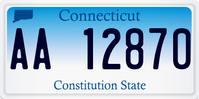 CT license plate AA12870