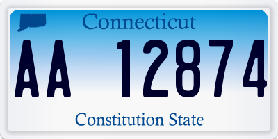 CT license plate AA12874