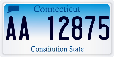 CT license plate AA12875