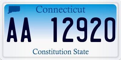 CT license plate AA12920