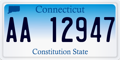 CT license plate AA12947