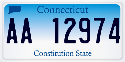 CT license plate AA12974