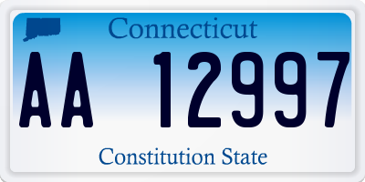 CT license plate AA12997