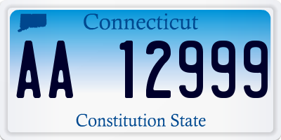 CT license plate AA12999