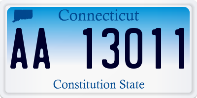 CT license plate AA13011