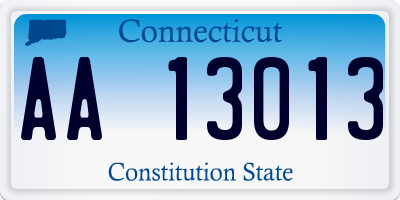 CT license plate AA13013