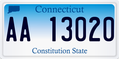 CT license plate AA13020