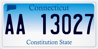 CT license plate AA13027