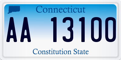 CT license plate AA13100