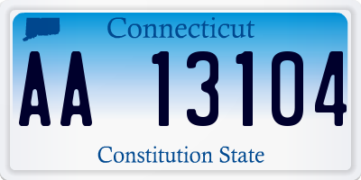 CT license plate AA13104