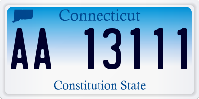 CT license plate AA13111