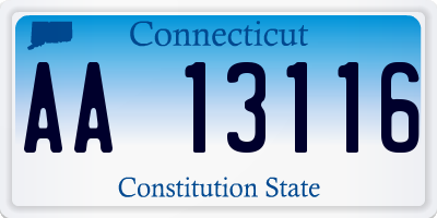 CT license plate AA13116