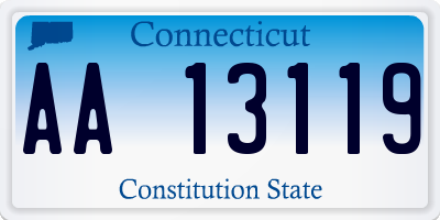 CT license plate AA13119