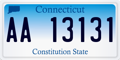 CT license plate AA13131