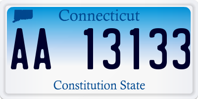 CT license plate AA13133