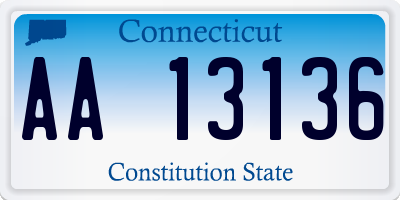 CT license plate AA13136