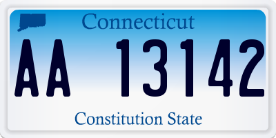 CT license plate AA13142