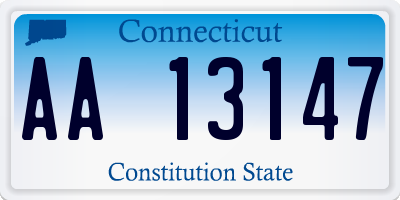 CT license plate AA13147