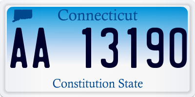 CT license plate AA13190