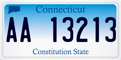 CT license plate AA13213