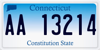 CT license plate AA13214