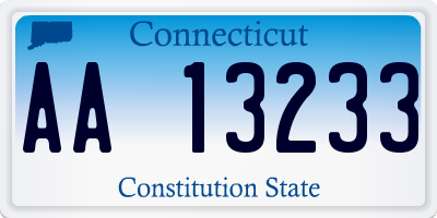 CT license plate AA13233