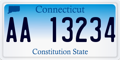 CT license plate AA13234