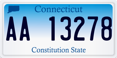 CT license plate AA13278